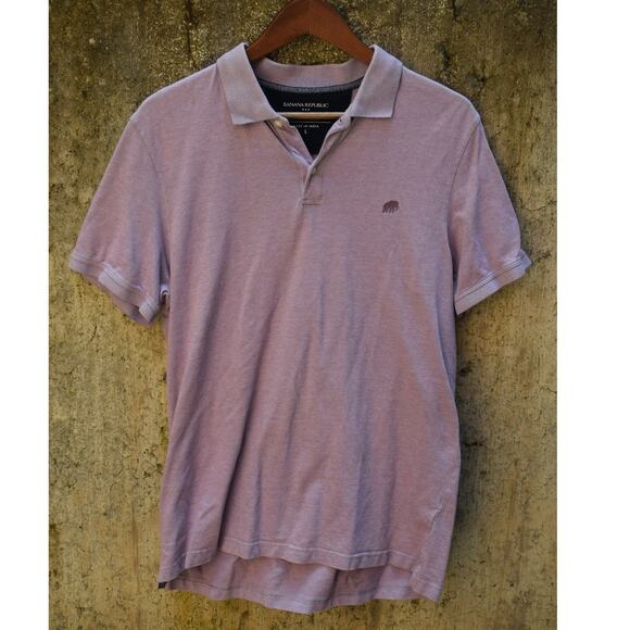 Banana Republic Men’s Polo Shirt – Heathered Mauve Purple – Size L - Picture 1 of 3